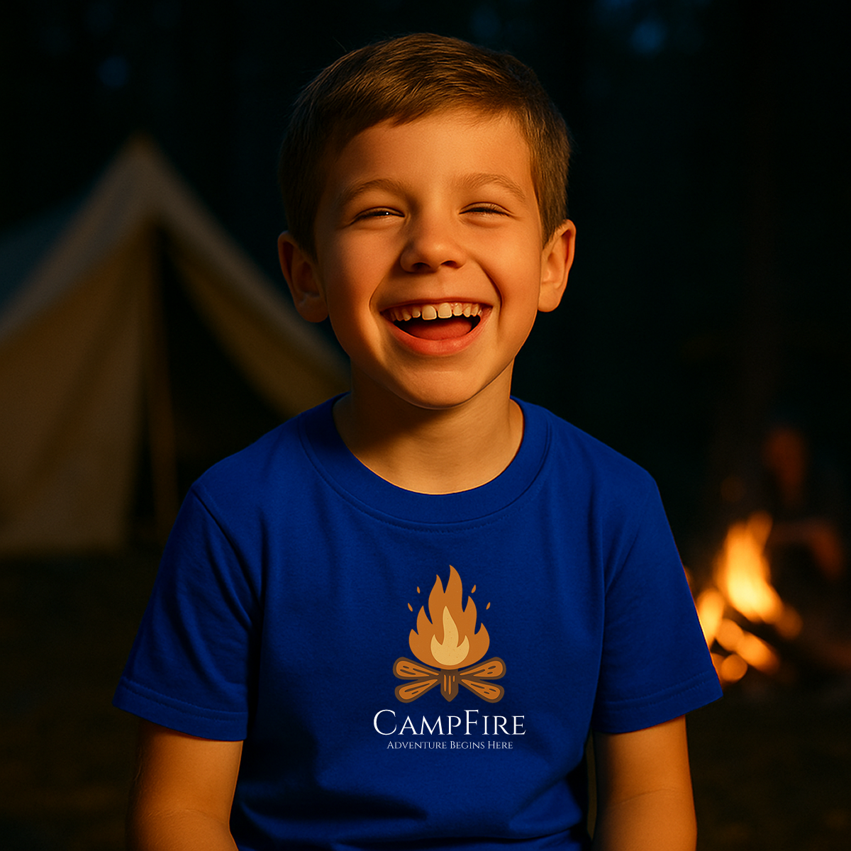 Nome do produto: Camiseta Infantil para Acampamento Bennet e Fox