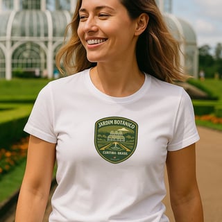 Nome do produto Camiseta Feminina Jardim Botânico Curitiba | Linha Aventureira Vintage