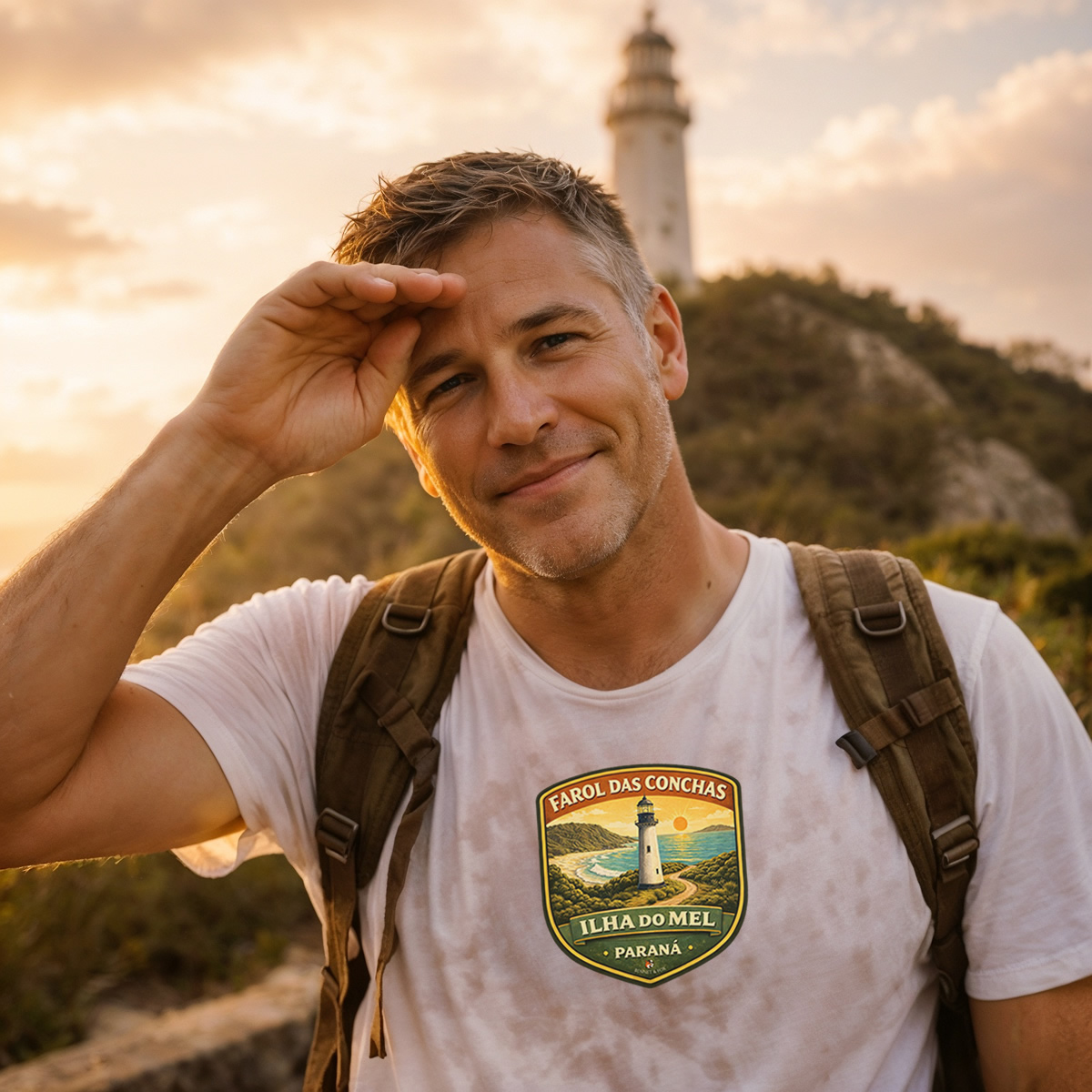 Nome do produto: Camiseta da Ilha do Mel | Farol das Conchas