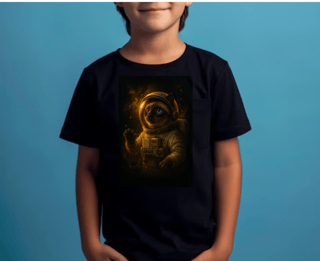 Nome do produto Camiseta Infantil Gato Astronauta