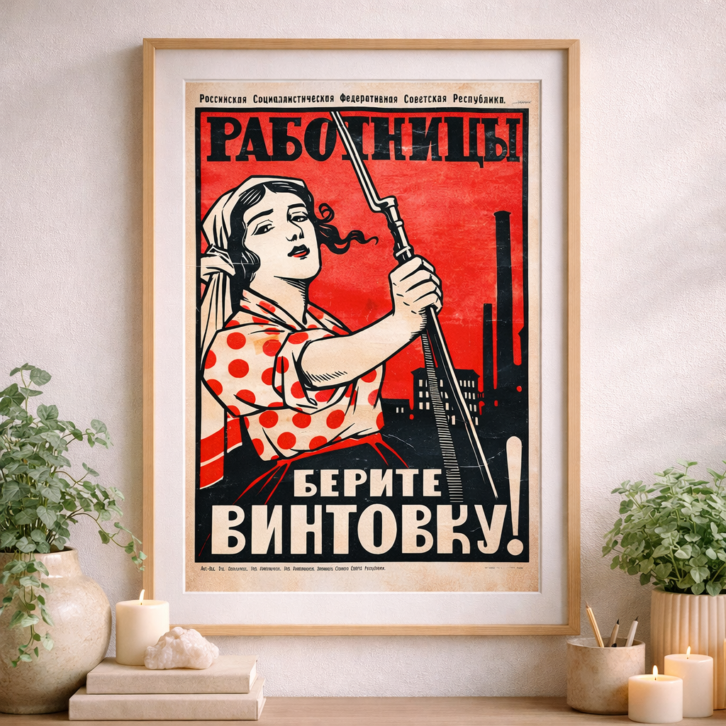 Nome do produto: Pôster - Trabalhadoras, Peguem os Rifles! (1920)