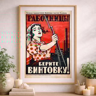 Pôster - Trabalhadoras, Peguem os Rifles! (1920)