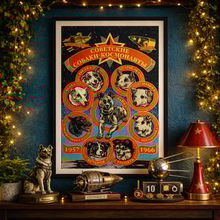 Pôster - Cães Cosmonautas Soviéticos