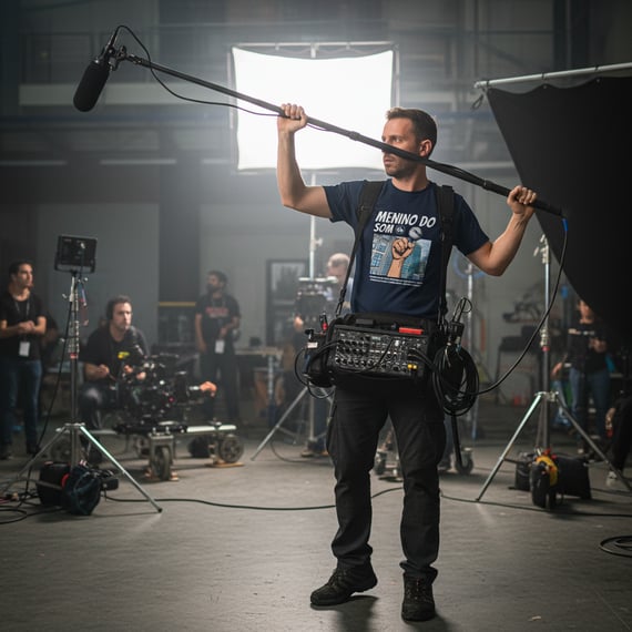 Camisa Menino do Som Microfone Prata