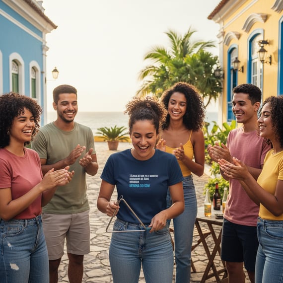 Camisa Menina do Som Riscada