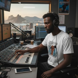 Nome do produto Camisa Menino do Som Microfone Preto