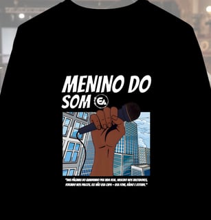 Moletom Menino do Som Microfone Preto