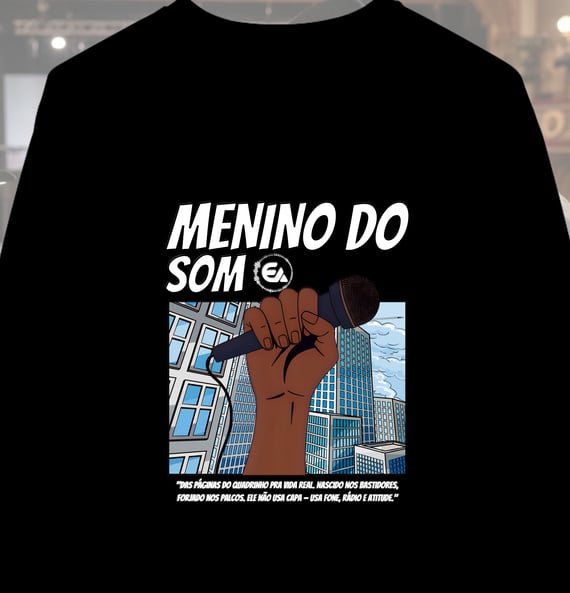 Moletom Menino do Som Microfone Preto