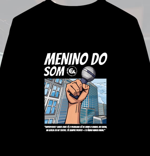 Moletom Menino do Som Microfone Prata
