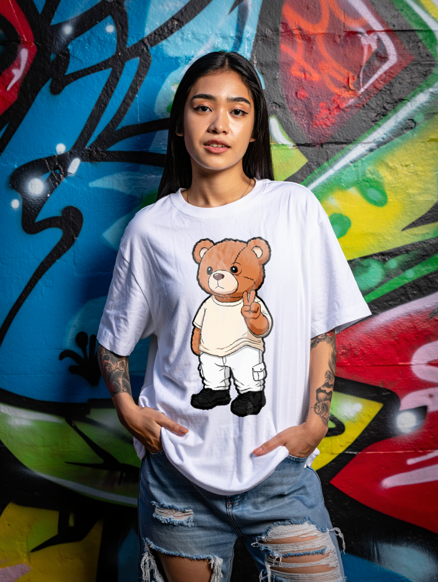 Nome do produto: Camiseta Oversized Ace Bear Suave
