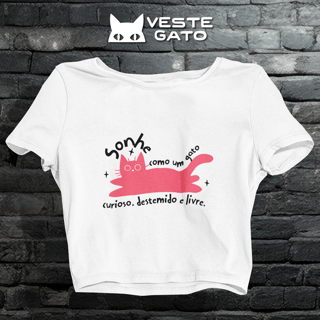 Nome do produtoCropped Sonhe como um Gato