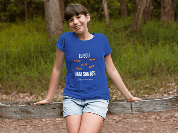 Camiseta Feminina Infanto-Juvenil Eu Sou uma Santos – Nome Que Representa (Quality Infantil - 10 a 14anos)