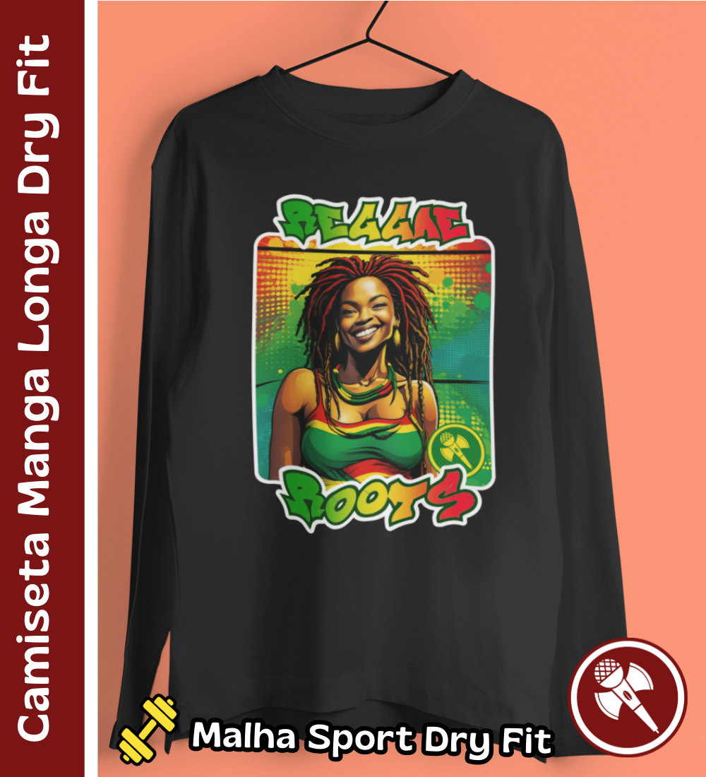 Nome do produto: Reggae Roots - Camiseta Manga Longa Sport Dry UV