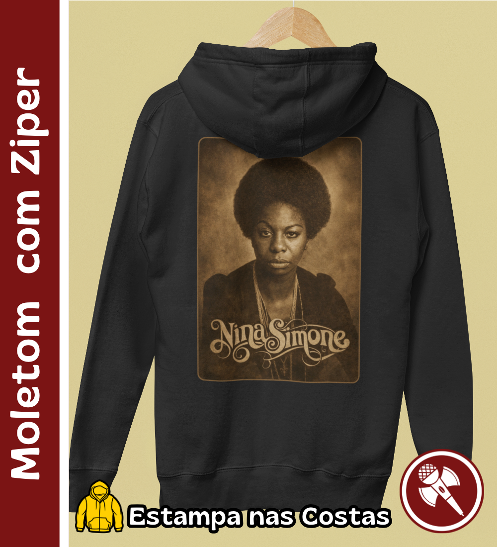Nome do produto: Nina Simone 01 - Moletom com Ziper