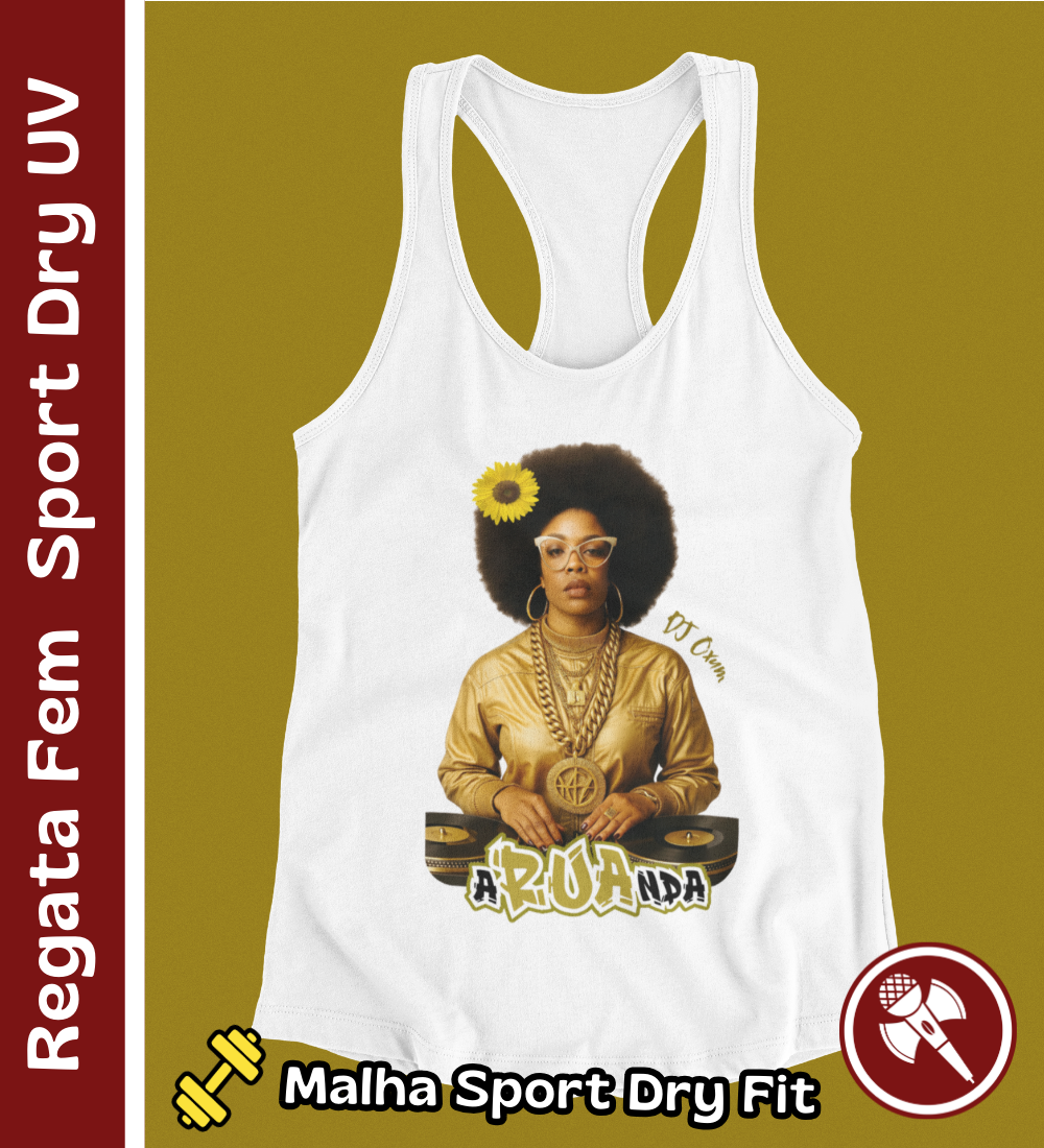 Nome do produto: DJ Oxum - Regata Feminina Sport Dry UV