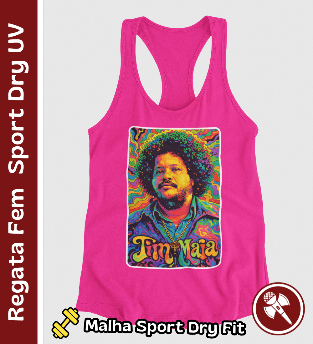 Nome do produto: Tim Maia Psicodélico - Regata Feminina Sport Dry UV
