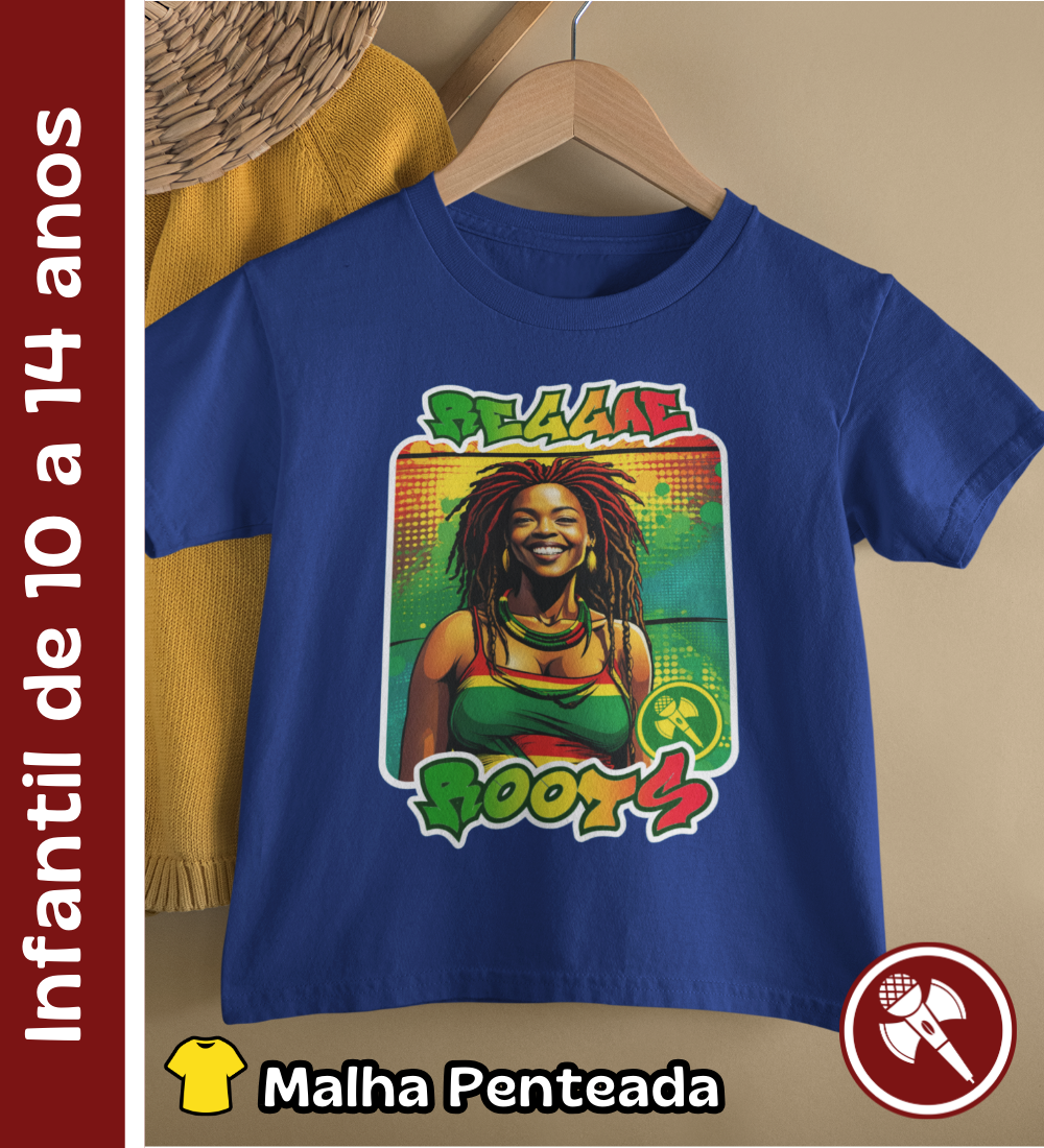 Nome do produto: Reggae Roots - Camiseta Intantil de 10 a 14 anos