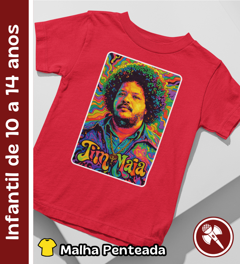 Nome do produto: Tim Maia Psicodélico - Camiseta Intantil de 10 a 14 anos