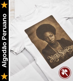 Nina Simone 01 - Camiseta de Algodão Peruano