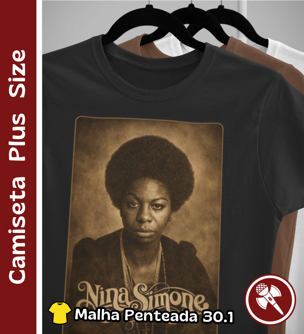 Nome do produto: Nina Simone 01 - Camiseta Plus Size