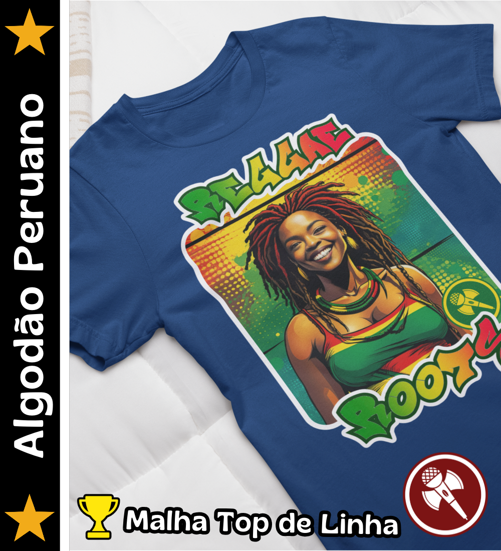 Nome do produto: Reggae Roots - Camiseta de Algodão Peruano