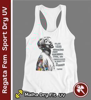 Frase do Tupac - Regata Feminina Sport Dry UV