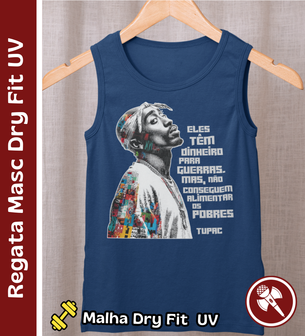 Nome do produto: Frase do Tupac- Regata Masculina Sport Dry UV