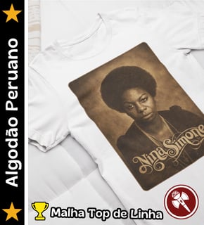 Nome do produto Nina Simone 01 - Camiseta de Algodão Peruano
