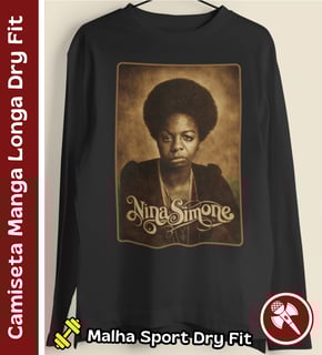 Nina Simone 01 - Camiseta Manga Longa Sport Dry UV
