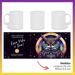 Nome do produto ARTEMÍSIA Canecas – ‘Coruja - Animais de Poder’