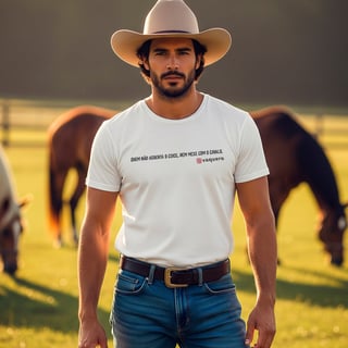 Nome do produto Camiseta - Quem não aguenta o coice, nem mexe com o cavalo!