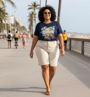 Nome do produto T-shirt Plus Size Summer Print