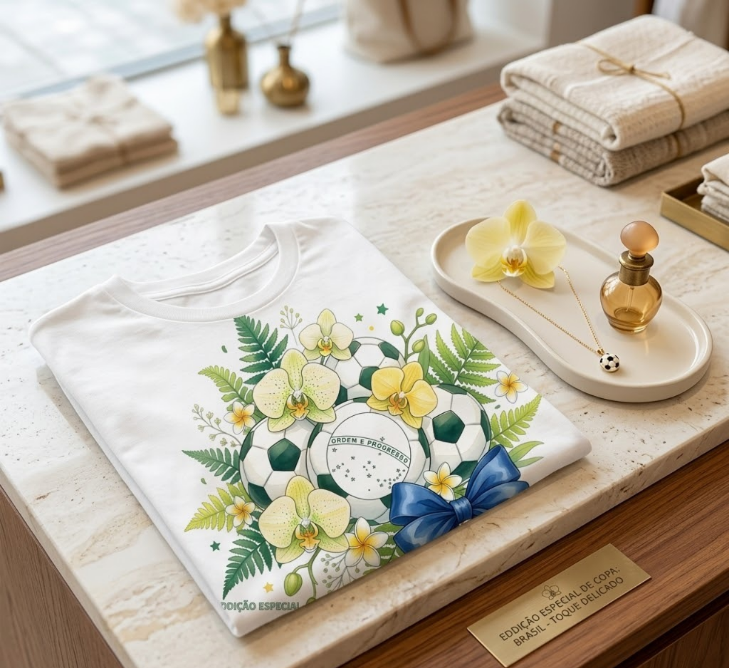 Nome do produto: Camisa Brasil Delicadeza Tropical