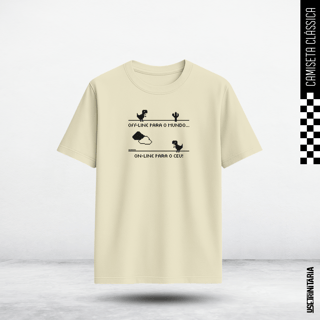 Nome do produtoCamiseta Clássica Offline para o mundo, Online para o Céu