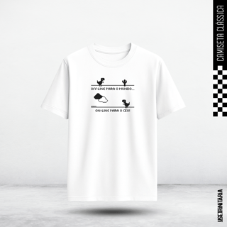 Nome do produtoCamiseta Clássica Offline para o mundo, Online para o Céu