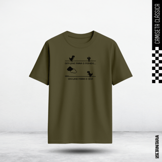 Nome do produtoCamiseta Clássica Offline para o mundo, Online para o Céu