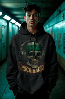 Nome do produto Moleton Rock Radio Caveira Fone
