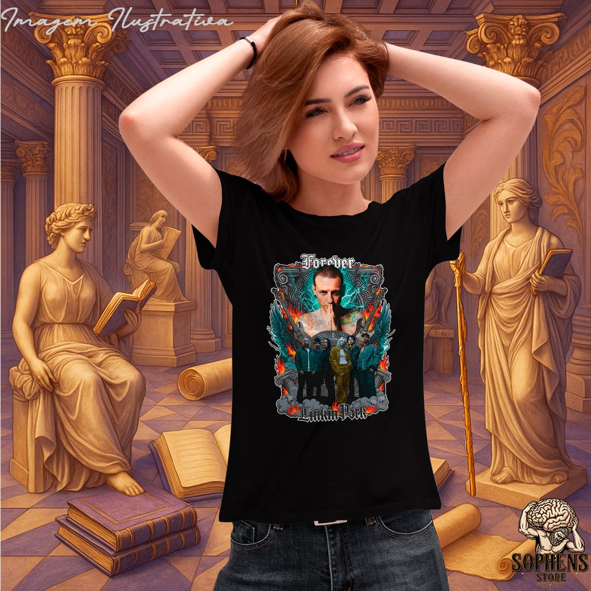 Nome do produto: CAMISETA FEMININO BABY LONG QUALITY - LINKIN PARK