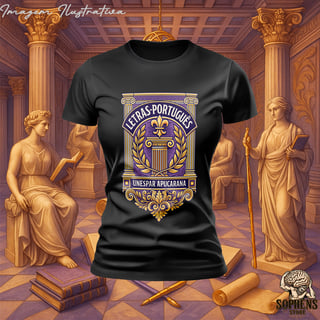 Nome do produtoCamiseta Baby Long Quality Feminino - Letras Português: A Guardiã da Palavra