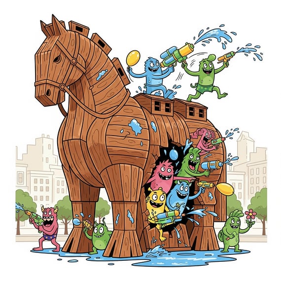 Camiseta Cavalo de Troia – Uma invasão divertida em grande estilo