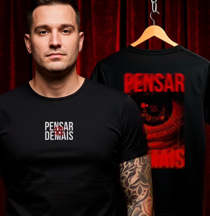 Nome do produto: Camiseta Masculina - Pensar Demais Olho