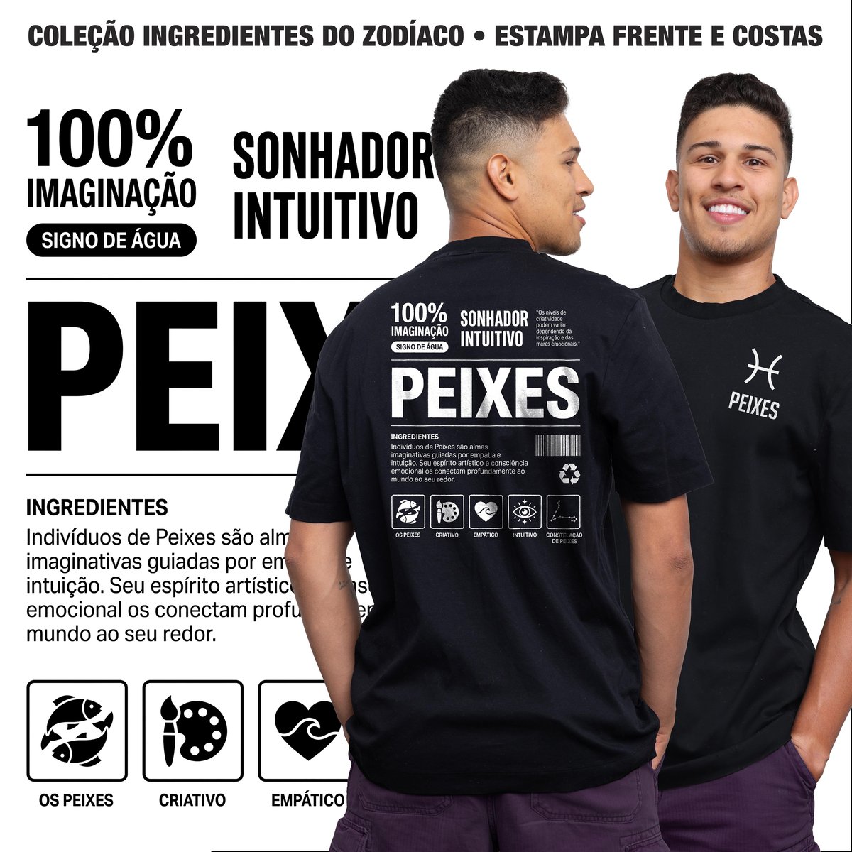 Nome do produto: Camiseta Ingredientes de Peixes