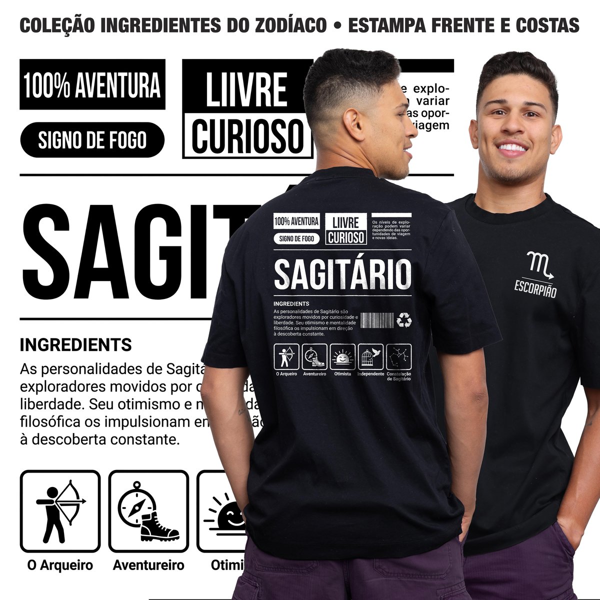Nome do produto: Camiseta Ingredientes de Sagitário