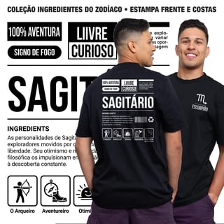 Nome do produto Camiseta Ingredientes de Sagitário