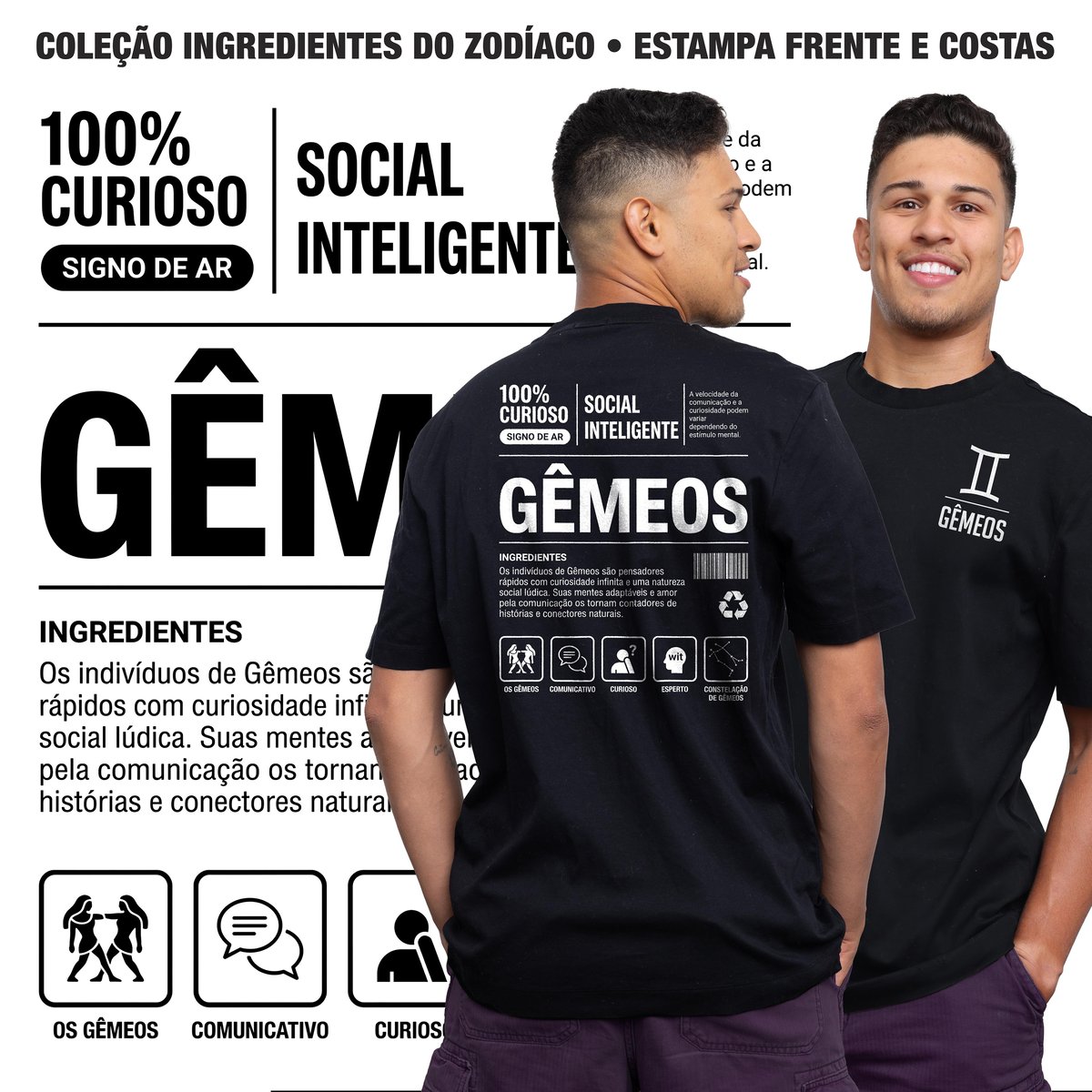 Nome do produto: Camiseta Ingredientes de Gêmeos