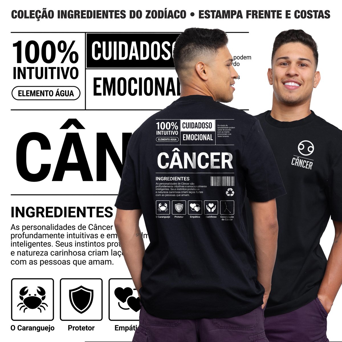 Nome do produto: Camiseta Ingredientes de Câncer