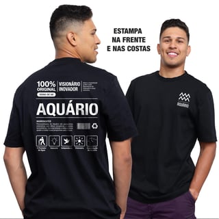 Nome do produto Camiseta Ingredientes de Aquário