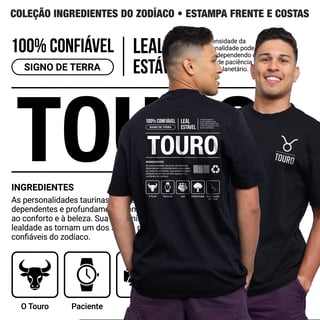 Nome do produto Camiseta Ingredientes de Touro