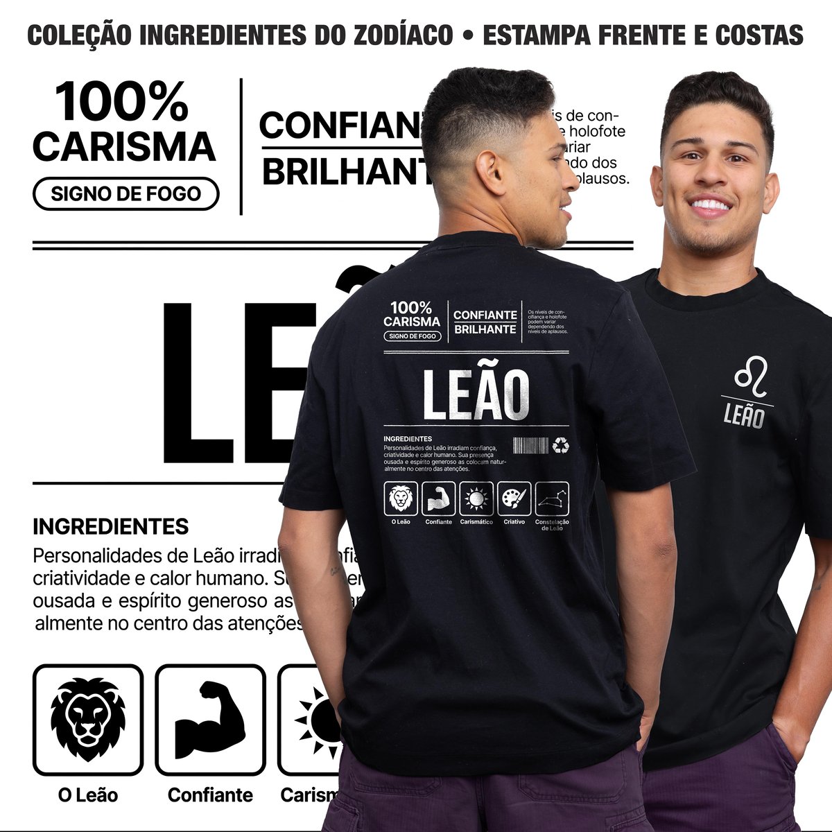 Nome do produto: Camiseta Ingredientes de Leão