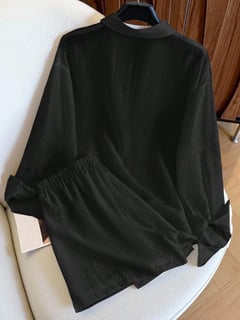 Nome do produto Conjunto Vintage Casual Solto com 2 Peças, Moda e Versátil